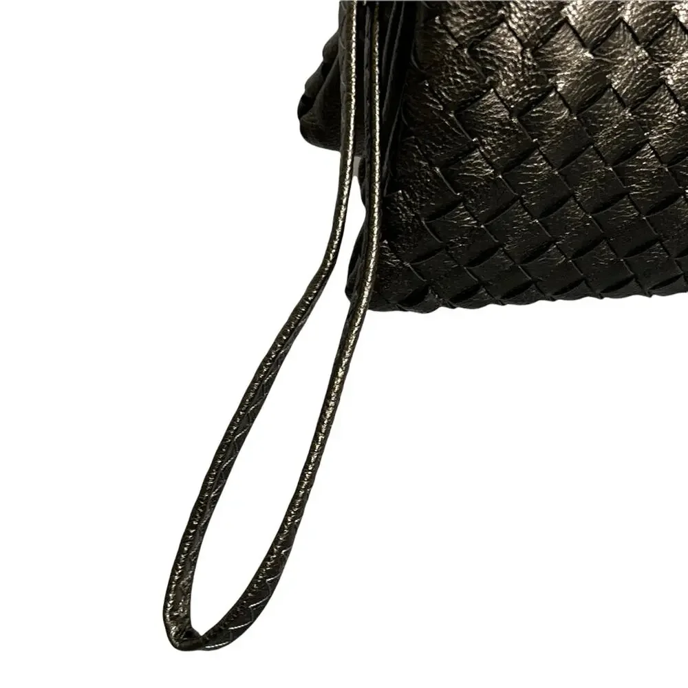Women's Metallic‎ Brown Faux Leather Crossbody Bag Adjustable Strap Boho